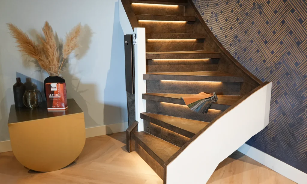Luxe leren trap bruin stairscape