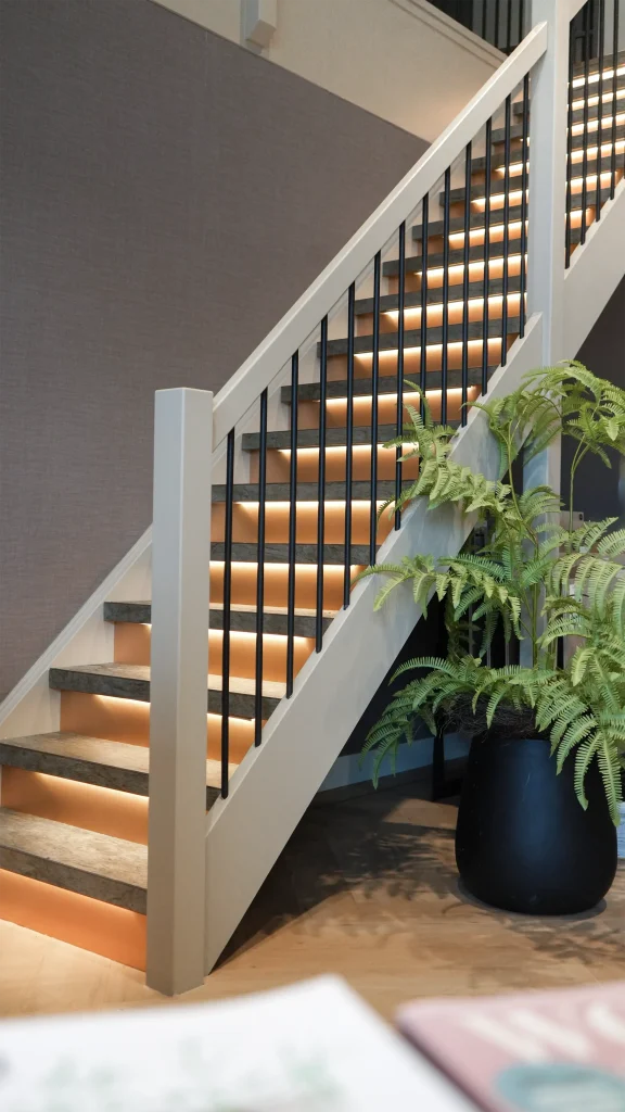 luxe traprenovatie natuursteen en verlichting stairscape